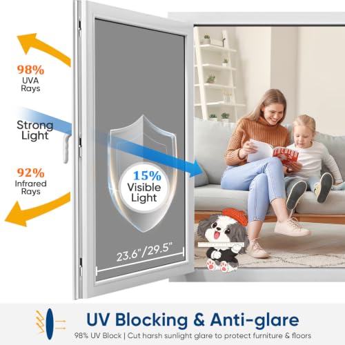 One Way Privacy Window Tint Film - Heat & UV Blocking 17.5"x78.7"