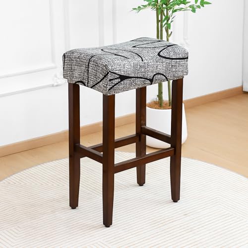 Waterproof Rectangle Bar Stool Covers - Set of 4 Stretchable Washable Seat Covers