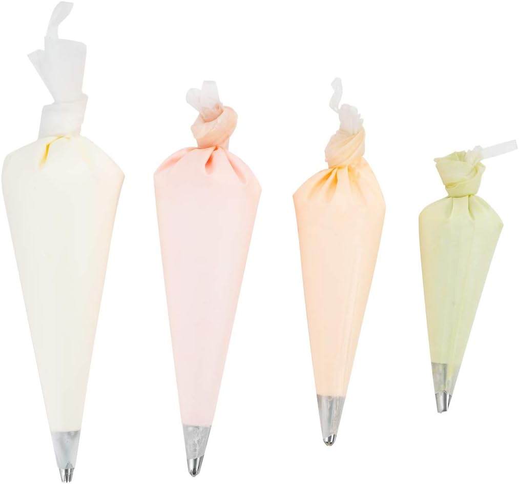 Pastry Tek Piping Bag Set - Durable, Reusable White Silicone Icing Bags for Cakes, Cupcakes & Cookies | Set of 4