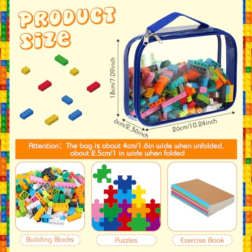 6-Pack Clear Toy Storage Bags with Handles, Waterproof PVC Organizer