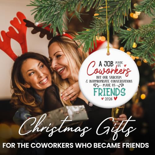 Funny Coworker Christmas Ornament - Ceramic Holiday Gift for Office Friends