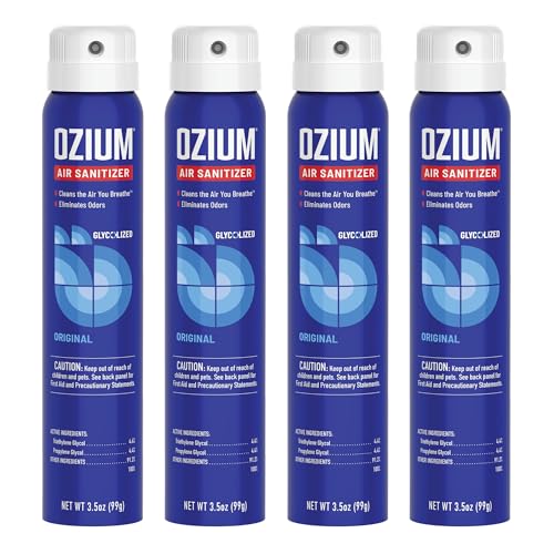 Ozium 3.5 Oz. Air Sanitizer & Odor Eliminator for Homes, Cars, Offices and More, Original Scent, 4 Pack