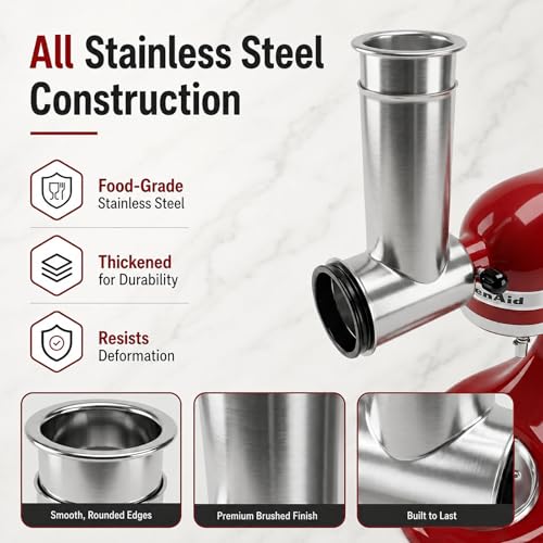 Stainless Steel Slicer and Shredder Attachment for Stand Mixers