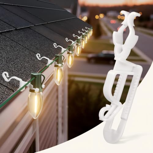 Universal Christmas Light Clips for Gutters and Shingles - 100 Pack
