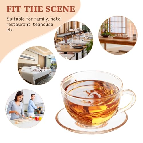 8-Pack Clear Glass Coffee and Tea Saucers, 3.54 Inch Round Plates for Tea & Dessert