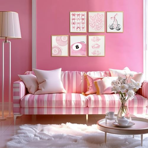 Pink Coquette Wall Art Set - 6 Trendy Aesthetic 8x10 Posters