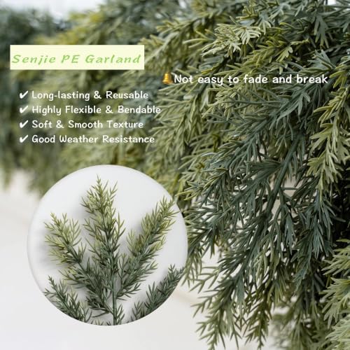 Senjie 6FT Real Touch Cedar Garland - Lush Christmas Decor, 6FT