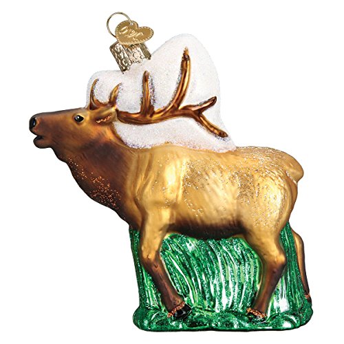 Handcrafted Glass Elk Christmas Ornament, Woodland Holiday Decoration