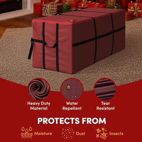 Elf Stor 59in x 24in x 24in Christmas Tree Storage Bag, Red Canvas