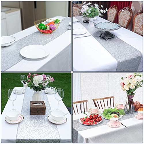 Cameway Silver & Gold 12 x 108 in Glitter Sequin Table Runner - 1 (Gold) for Graduation Party, Wedding & Baby Shower