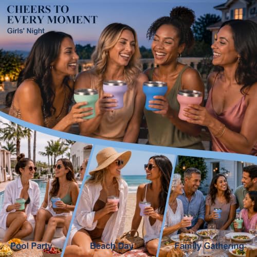 11 oz Insulated Margarita Tumbler with Lid and Straw - Stainless Steel