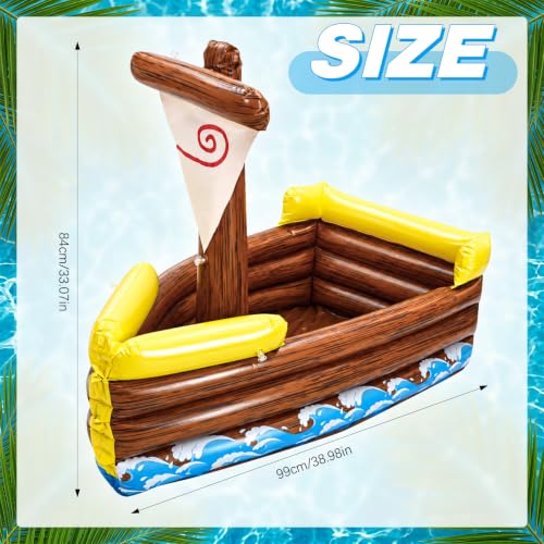 Inflatable Boat Cooler 39 Inch Tropical Party Float for Pool & Beach