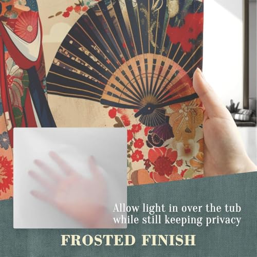 Japanese Geisha 4-Piece Bathroom Set with Shower Curtain & Bath Mat