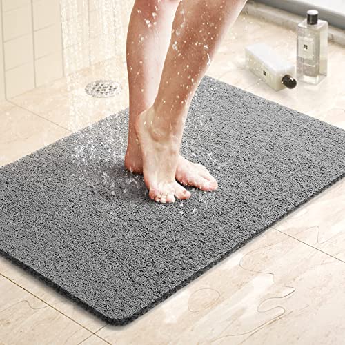 Non-Slip PVC Loofah Shower Mat - 24x16 Inch Quick-Dry Bathtub Mat