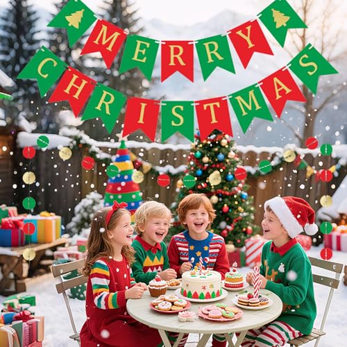 Christmas Banner for Indoor Outdoor Decorations Holiday Wall Decor