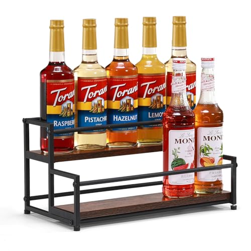2-Tier Coffee Syrup Organizer Rack - 10-Bottle Countertop Display Stand