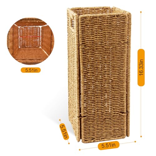 Handwoven Faux Rattan Umbrella Stand for Entryway and Mudroom