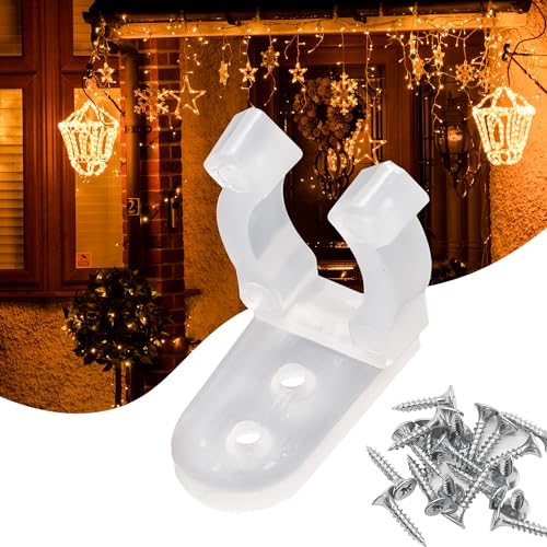 11mm LED Rope Light Mounting Clips with Screws - 100 Pack for Outdoor Lighting