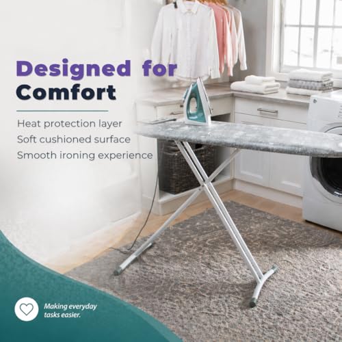 Ironing Board Cover and Pad Set - Scorch Resistant Cotton, Grey