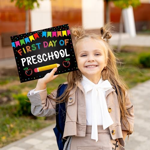 First and Last Day of School Reusable Photo Prop Sign, 10x8 inch