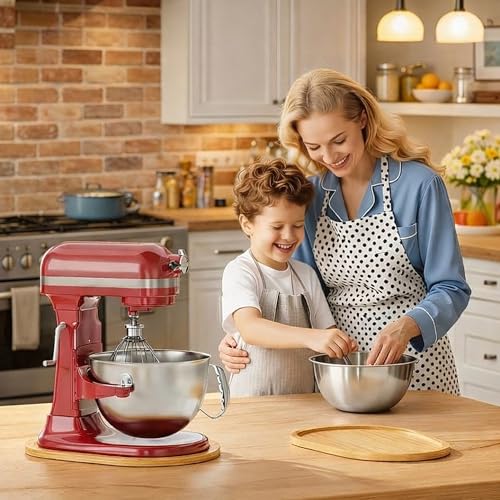 Bamboo Sliding Tray for 5-8 Quart Stand Mixers, Non-Slip Countertop Slider