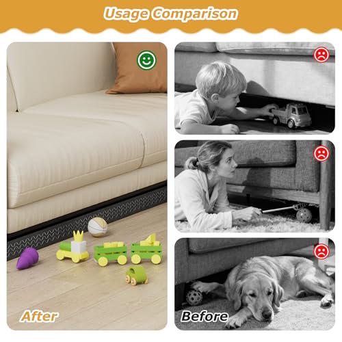 Under Couch Blocker - 13ft Adjustable Elastic Sofa Gap Guard for Toys & Pets