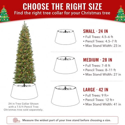 Natural Wicker Christmas Tree Collar 42 Inch for 7.5ft Tree - 8 Pack