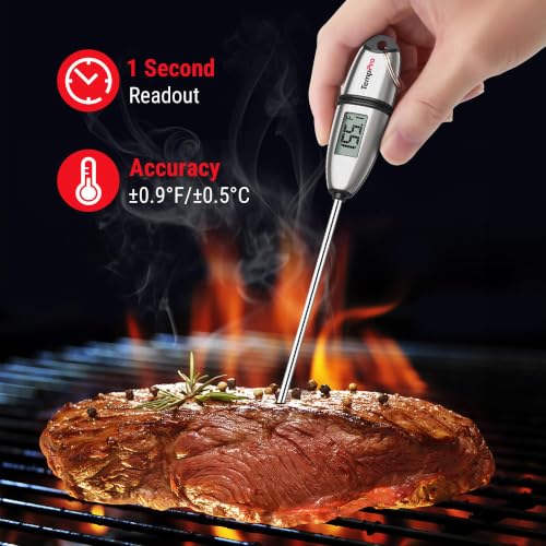 Digital Instant Read Meat Thermometer with 5.3-Inch Probe for Cooking