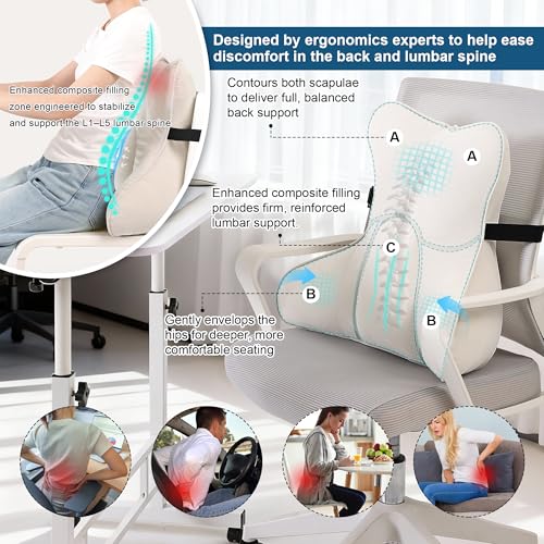 Ergonomic Lumbar Support Pillow for Back Pain Relief - Multi-Functional Cushion for Sofa, Car, and Office