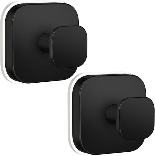 BKV Suction Cup Hooks - Heavy Duty Bathroom & Shower Wall Hangers | Reusable Wreath Hanger - Black (2 Pack)