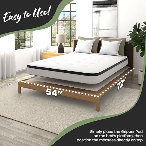 Non-Slip Mattress Gripper Pad 72" x 54" - PVC Foam Slide Stopper