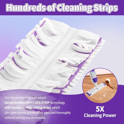 10-Pack Disposable Power Mop Refill Pads for Wet & Dry Floor Cleaning