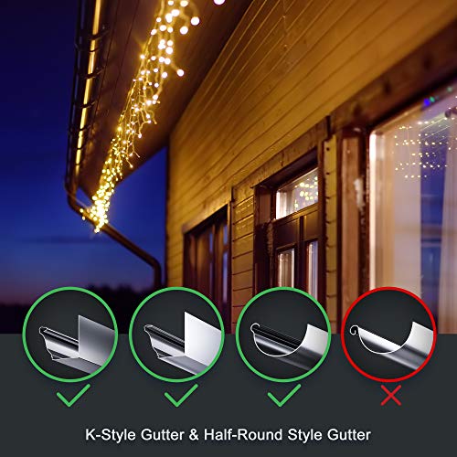 100-Pack Outdoor Gutter Clips for Hanging Christmas and String Lights