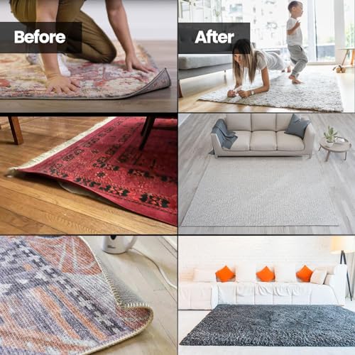 Reusable Non-Slip Rug Corner Pads for Hardwood Floors - 4 Pack