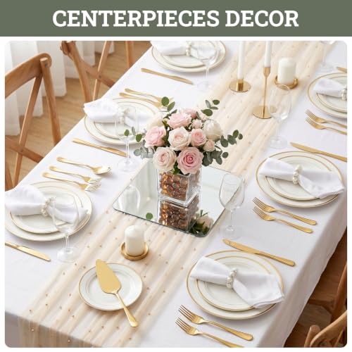 8x8 Acrylic Mirror Tiles - Set of 12 Shatterproof Square Table Centerpieces
