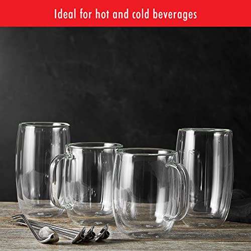 Zwilling Sorrento Plus 2-Piece Double Wall Insulated Glass Coffee Mug Set 12.8oz