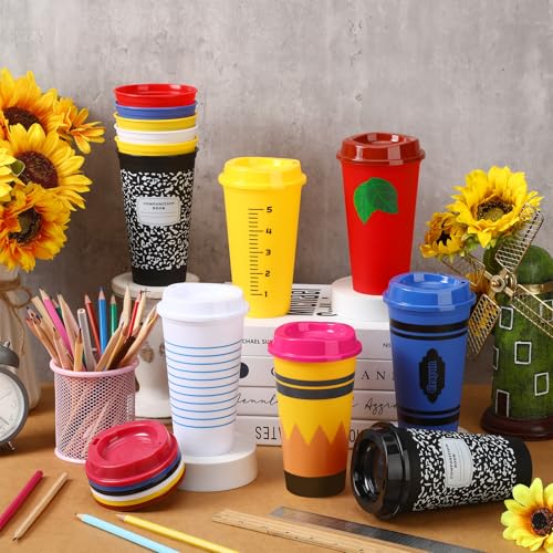 12 Pack Elegant Teacher Appreciation Gift Cups - 16 oz Bulk Thank You Cups