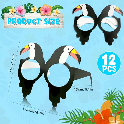 Hawaiian Theme Paper Eyeglasses - 12 PCS Tropical Party Props
