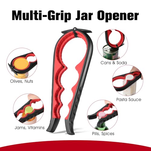 KuuCare Multi-Use Jar Opener for Seniors & Arthritis - Red