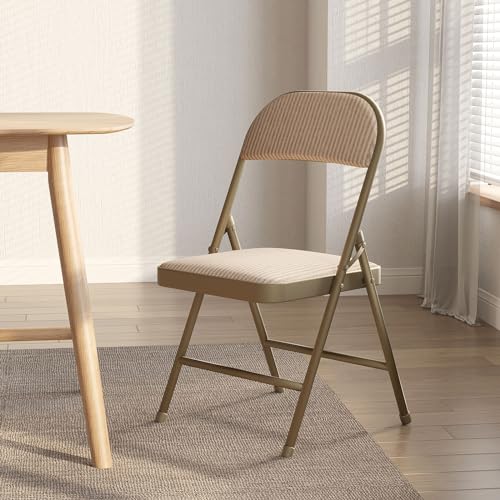 4-Pack Padded Folding Chairs, Fabric Upholstered Dining Chairs