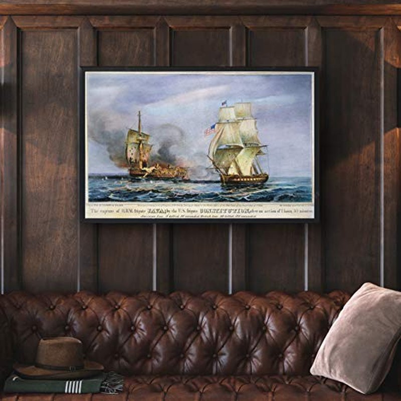 Uss Constitution Battle Nthe Engagement Between Uss Constitution And Hms Java In The South Atlantic 29 December 1812 American Lithograph 19Th Century Poster Print by (24 x 36)