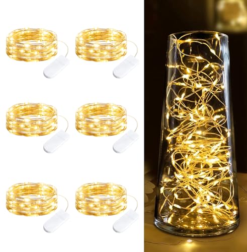 Minetom 6 Pack 7ft Battery Operated LED Fairy Lights Warm White