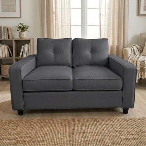 54-Inch Chenille Loveseat, Compact Two-Seater Sofa for Small Spaces
