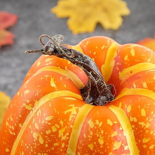 16 Pcs Artificial Foam Pumpkins for Fall Halloween Decor