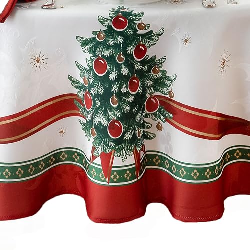 Elrene Villeroy & Boch Toy's Delight Holiday Round Tablecloth 70" Multicolor