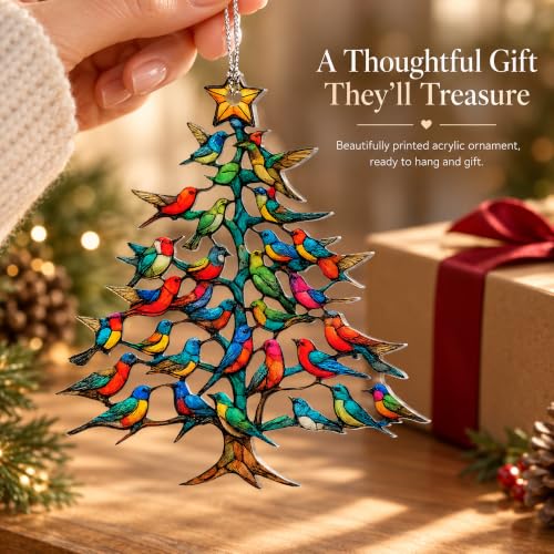 RUSATEN Hm Tree Hummingbird Christmas Ornament Gift for Women & Mom with Story Card