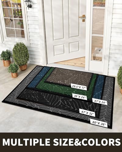 All-Weather Front Door Mat - 29.5x17 Inch Non-Slip Outdoor Entryway Rug