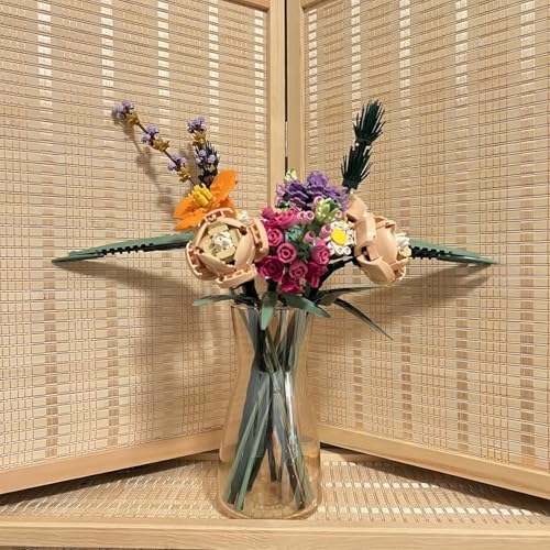 Clear Glass Flower Vase 8 Inch - Modern Boho Decorative Table Centerpiece