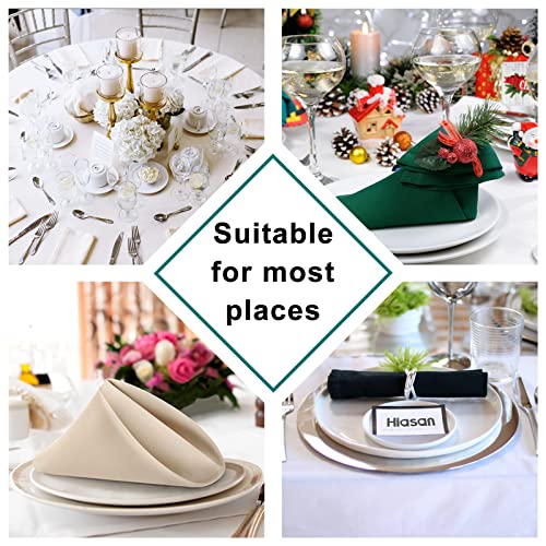Washable 18x18 Inch Cloth Napkins - Set of 6 White Dinner Napkins