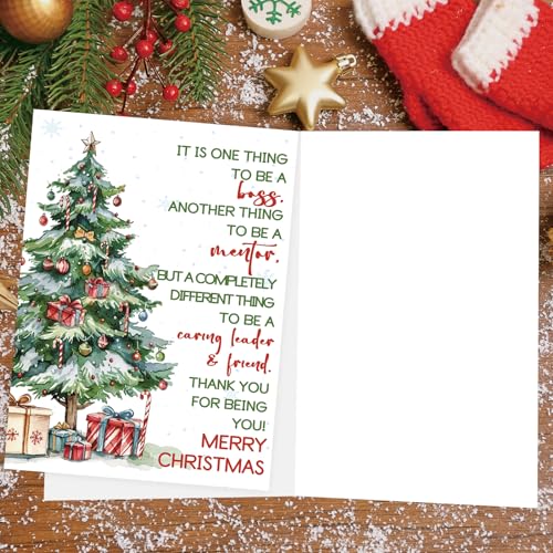 Abeletree AT-383 Christmas Card for Boss Thank You Holiday Greeting Card